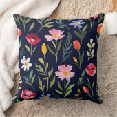 ボホカラフルフローラ クッション (ブランケット)