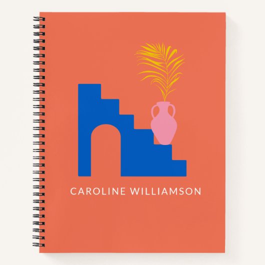 ボホカラフルブライト植物形パーソナライズされた状 ノートブック (正面)