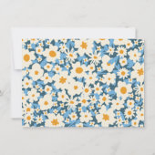 ボホカラフルブルーとホワイトフローラパーソナライズされた ノートカード (裏面)