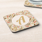 ボホカラフルプリントとレトロモノグラム コースター (左側)