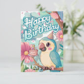 ボホカラフルペロットデジタル誕生日 カード (スタンド正面)