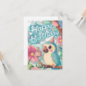ボホカラフルペロットデジタル誕生日 カード (正面/裏面インサイチュ)