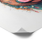 ボホカラフルボヘミアン豚お洒落ウォールアート ポスター (角)