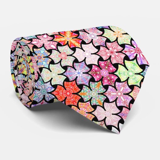 ボホカラフルマンダラ模様ネックタイ ネクタイ (ロール)