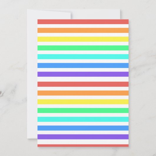 ボホカラフルレインボーストライプと誕生日パーティー 招待状 (裏面)