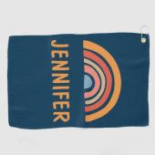 ボホカラフルレインボーデザイン ゴルフタオル (横)