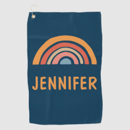 ボホカラフルレインボーデザイン ゴルフタオル