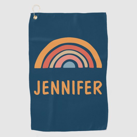 ボホカラフルレインボーデザイン ゴルフタオル (正面)
