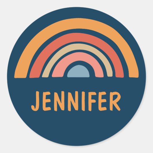 ボホカラフルレインボーデザイン ラウンドシール (正面)