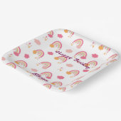 ボホカラフルレインボーパターン誕生日名 ペーパープレート (傾斜あり)