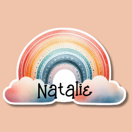 ボホカラフルレインボーモノグラム防水 シール