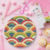 ボホカラフルレインボー ペーパープレート (パーティー)