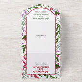 ボホカラフルレトロなアーチと花結婚類 オールインワン招待状 (外側)