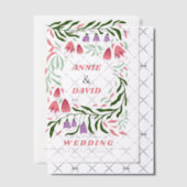 ボホカラフルレトロな枝と花結婚類 ベラム紙招待状 (オフセット (招待状))