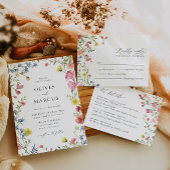 ボホカラフルワイルドフラワーフェアヤタールエレガントな結婚式 招待状