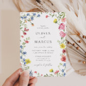 ボホカラフルワイルドフラワーフェアヤタールエレガントな結婚式 招待状
