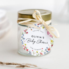 ボホカラフルワイルドフラワー童話ベイビーシャワー フェイバータグ