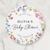ボホカラフルワイルドフラワー童話ベイビーシャワー フェイバータグ (正面)