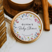 ボホカラフルワイルドフラワー童話ベイビーシャワー ラウンドシール