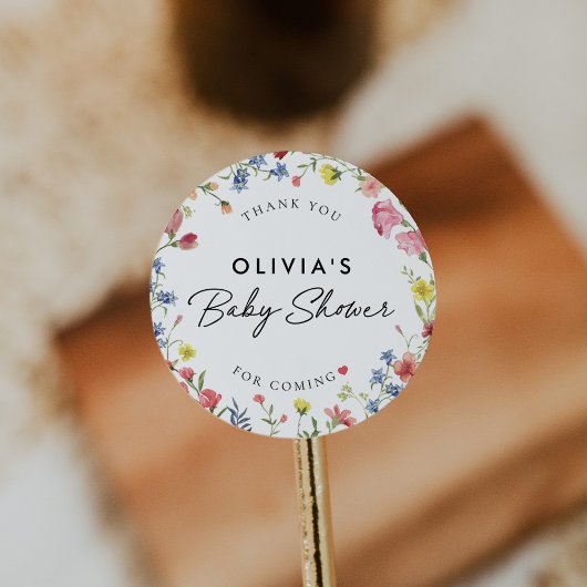 ボホカラフルワイルドフラワー童話ベイビーシャワー ラウンドシール