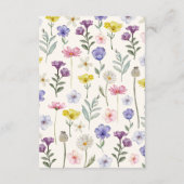 ボホカラフルワイルドフラワー結婚フローラ詳細 エンクロージャーカード (裏面)