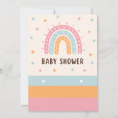 ボホカラフルー虹の誕生日の招待状 招待状 (裏面)