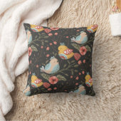 ボホカラフルー鳥花装飾用クッション クッション (ブランケット)