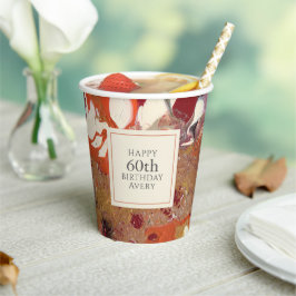 ボホカラフル抽象芸術60th誕生日パーティー 紙コップ