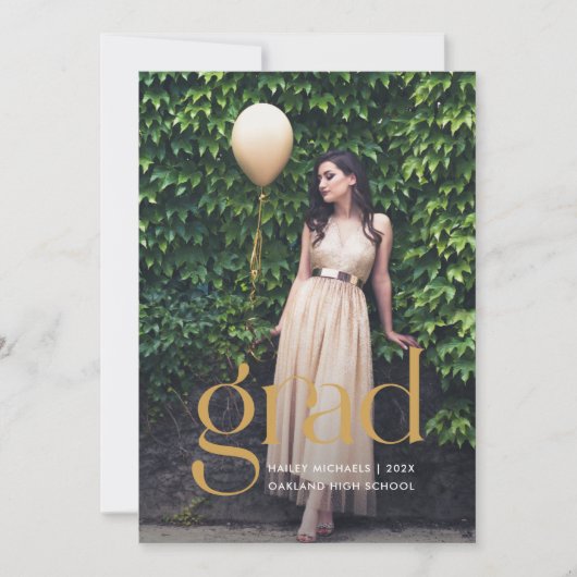 ボホカラフル模様写真卒業招待状 招待状 (正面)