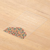 ボホカラフル民族植物訛結婚り アクリル招待状 (レイダウン)