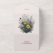 ボホカラフル水彩野結婚花 オールインワン招待状 (外側)