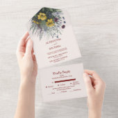 ボホカラフル水彩野結婚花 オールインワン招待状 (貼ってはがせる)