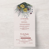 ボホカラフル水彩野結婚花 オールインワン招待状 (内側)