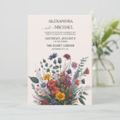 ボホカラフル水彩野結婚花 招待状 (スタンド正面)