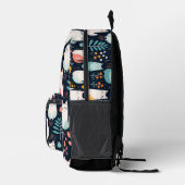 ボホカラフル猫と葉猫の柄 プリントバックパック (右)