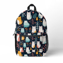 ボホカラフル猫と葉猫の柄