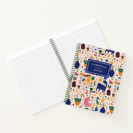 ボホカラフル砂漠猫のパターン名 ノートブック (内部)