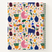 ボホカラフル砂漠猫のパターン名 ノートブック (裏面)