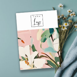 ボホカラフル絵を描フローラネックレスイヤリングロゴ 名刺