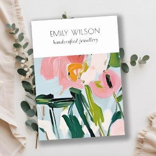 ボホカラフル絵を描フローラ空白のジュエリー 名刺