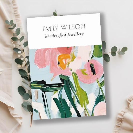 ボホカラフル絵を描フローラ空白のジュエリー 名刺