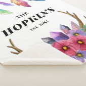 ボホカラフル羽と花カスタム科 シェルパブランケット (3/4)