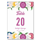 ボホカラフル花モダン春結婚フローラ テーブルナンバー (裏面)