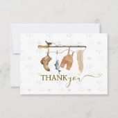 ボホカワイフィッシャーマンズダービーベイビーシャワー魚釣り サンキューカード (正面)