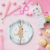 ボホカンガルーベビーシャワーブルーシェブロン紙プレート ペーパープレート (パーティー)