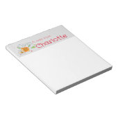 ボホカントリーのワイルドフラワーの水色グレー ノートパッド (アングル)