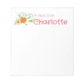 ボホカントリーのワイルドフラワー水色 ノートパッド (正面)