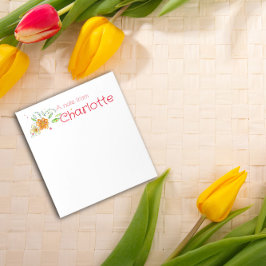 ボホカントリーのワイルドフラワー水色 ノートパッド