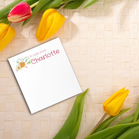 ボホカントリーのワイルドフラワー水色 ノートパッド