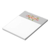 ボホカントリーフローラデイジー水彩グレー ノートパッド (回転)